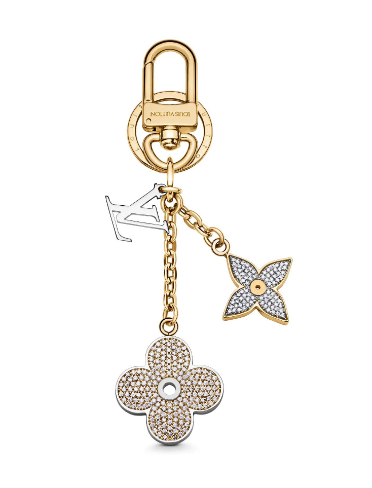 BLOOMING FLOWER STRASS Bag Charm And Key Holder