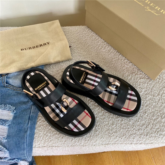 Burberry Monogram Motif Leather Sandals