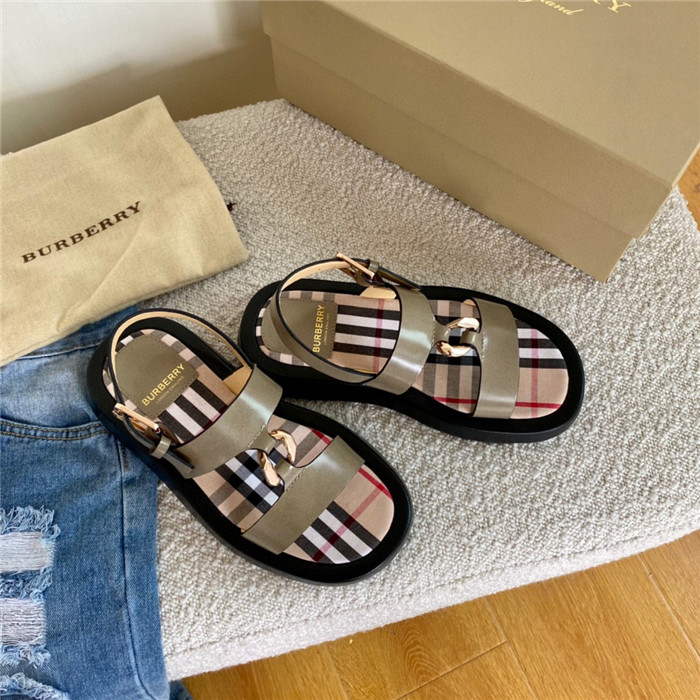 Burberry Monogram Motif Leather Sandals