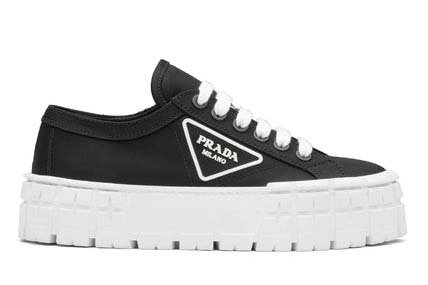 PRADA Platform Rubber Sole Lace-up Casual Style Plain Logo