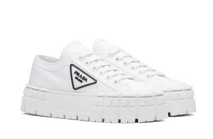 PRADA Platform Rubber Sole Lace-up Casual Style Plain Logo