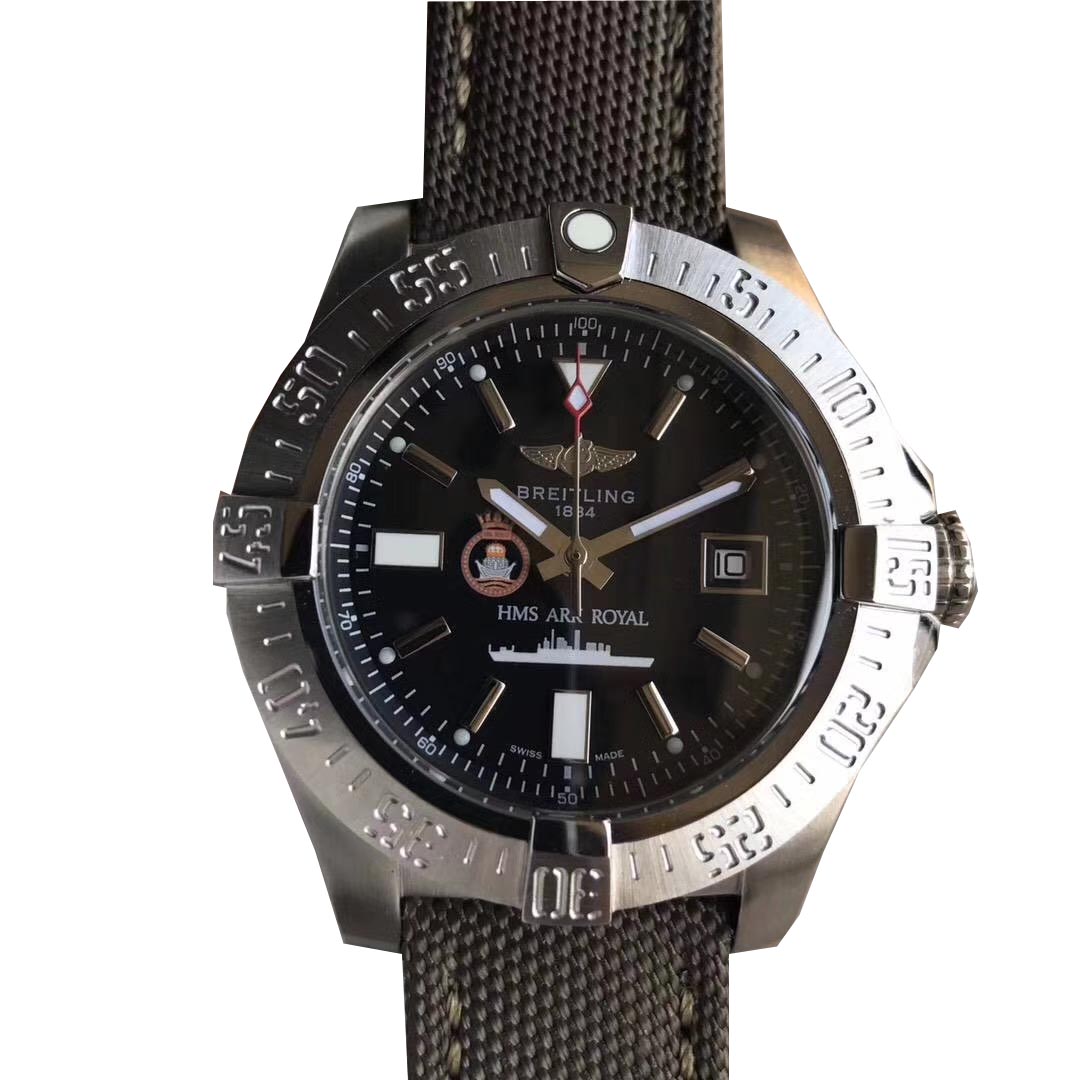 Breitling Avenger Seawolf Hms Ark Royal Limited Edition N Stainless Steel Black Dial Swiss 2836-2