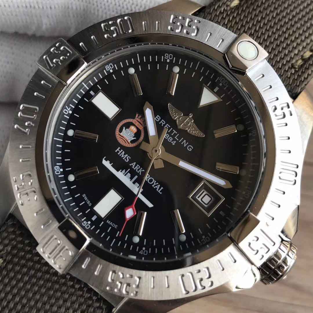 Breitling Avenger Seawolf Hms Ark Royal Limited Edition N Stainless Steel Black Dial Swiss 2836-2