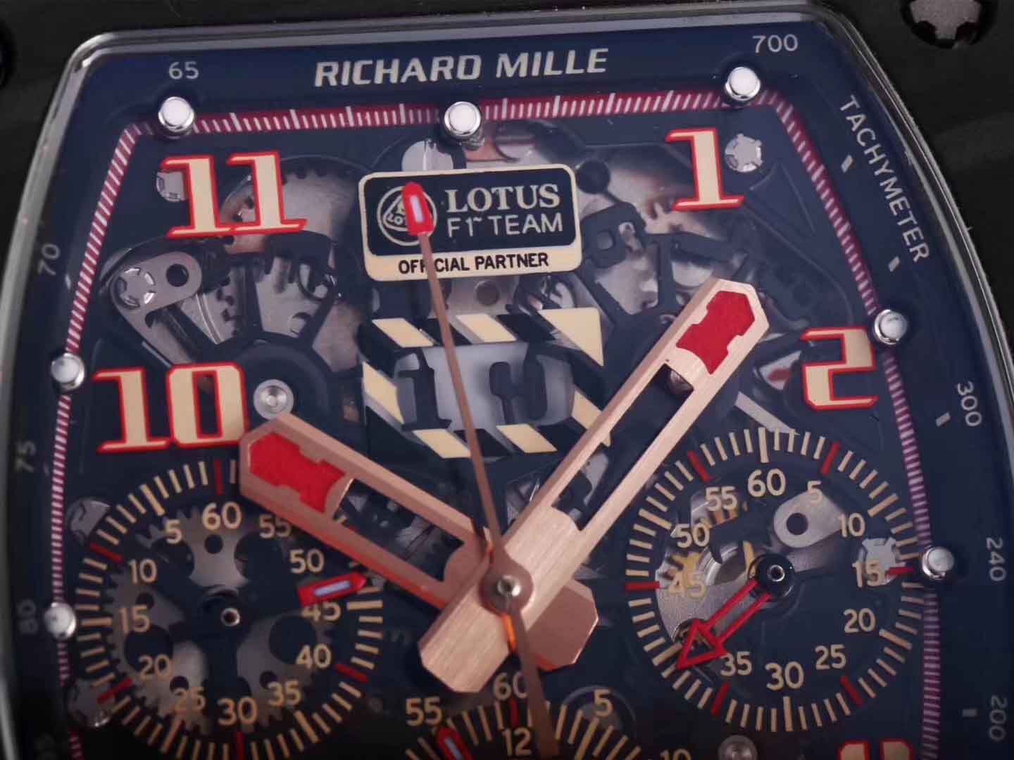 Richard Mille Rm 011 Automatic Flyback Chronograph Ntpt Lotus F1 Team Romain Grosjean In Rose Gold