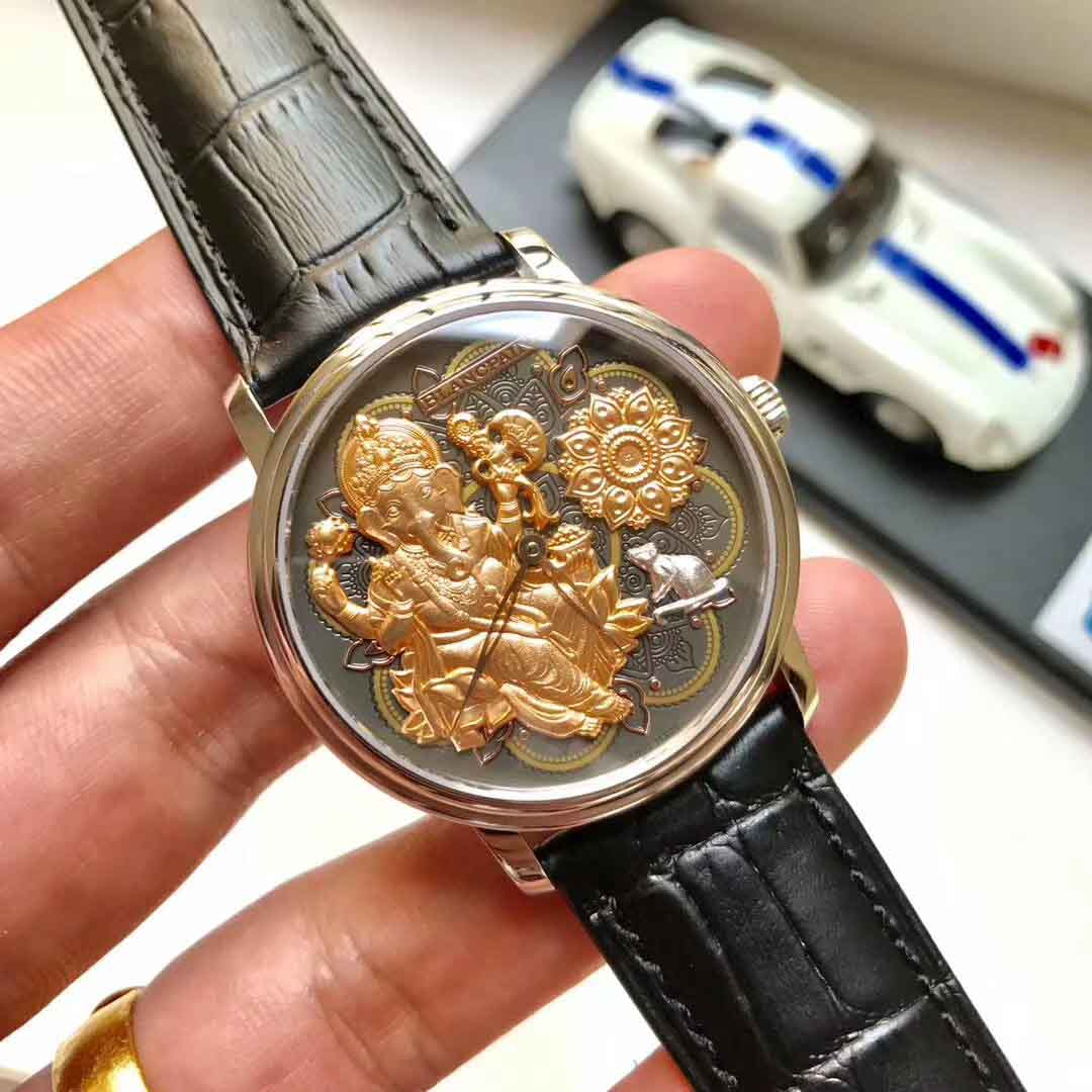 Blancpain Villeret Shakudo Ganesh & Coelacanth Engraved Dial Watch