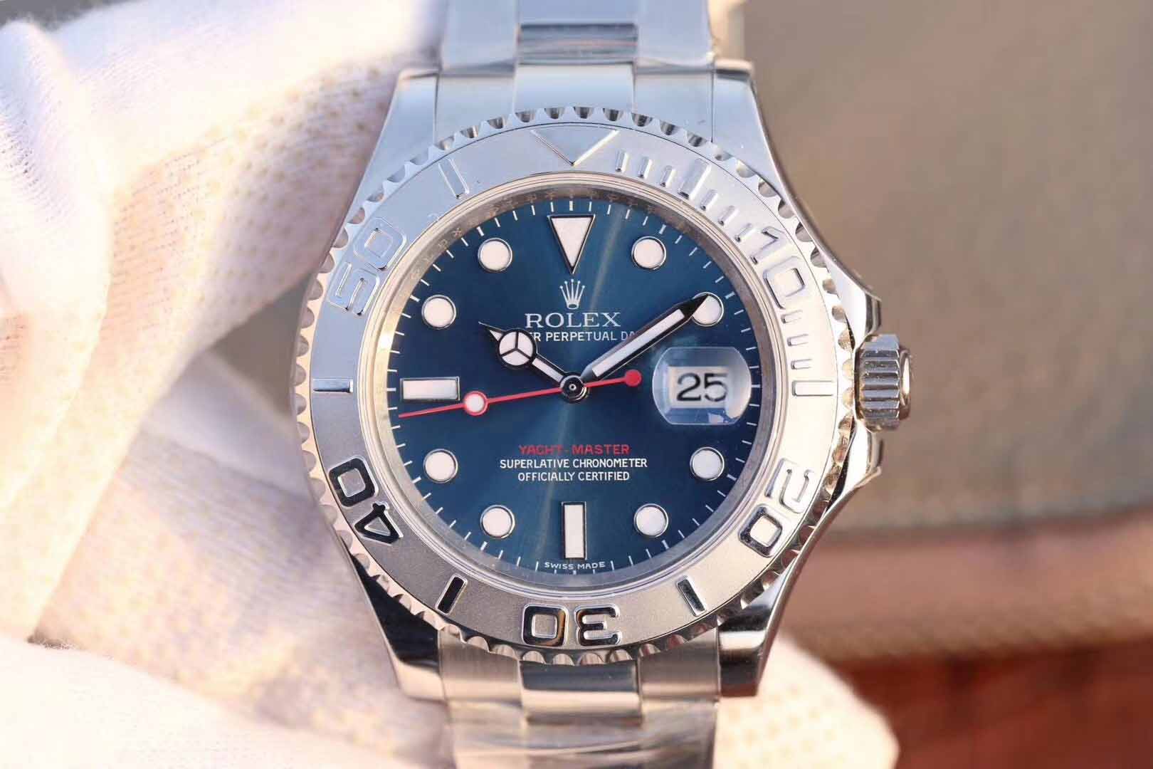 Rolex Steel And Platinum Rolesium Yacht-Master 40 Watch 