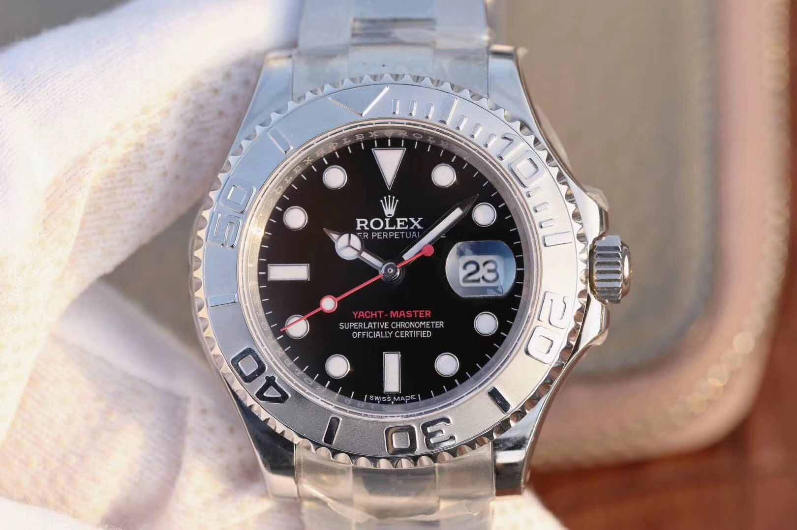 Rolex Steel And Platinum Rolesium Yacht-Master 40 Watch 