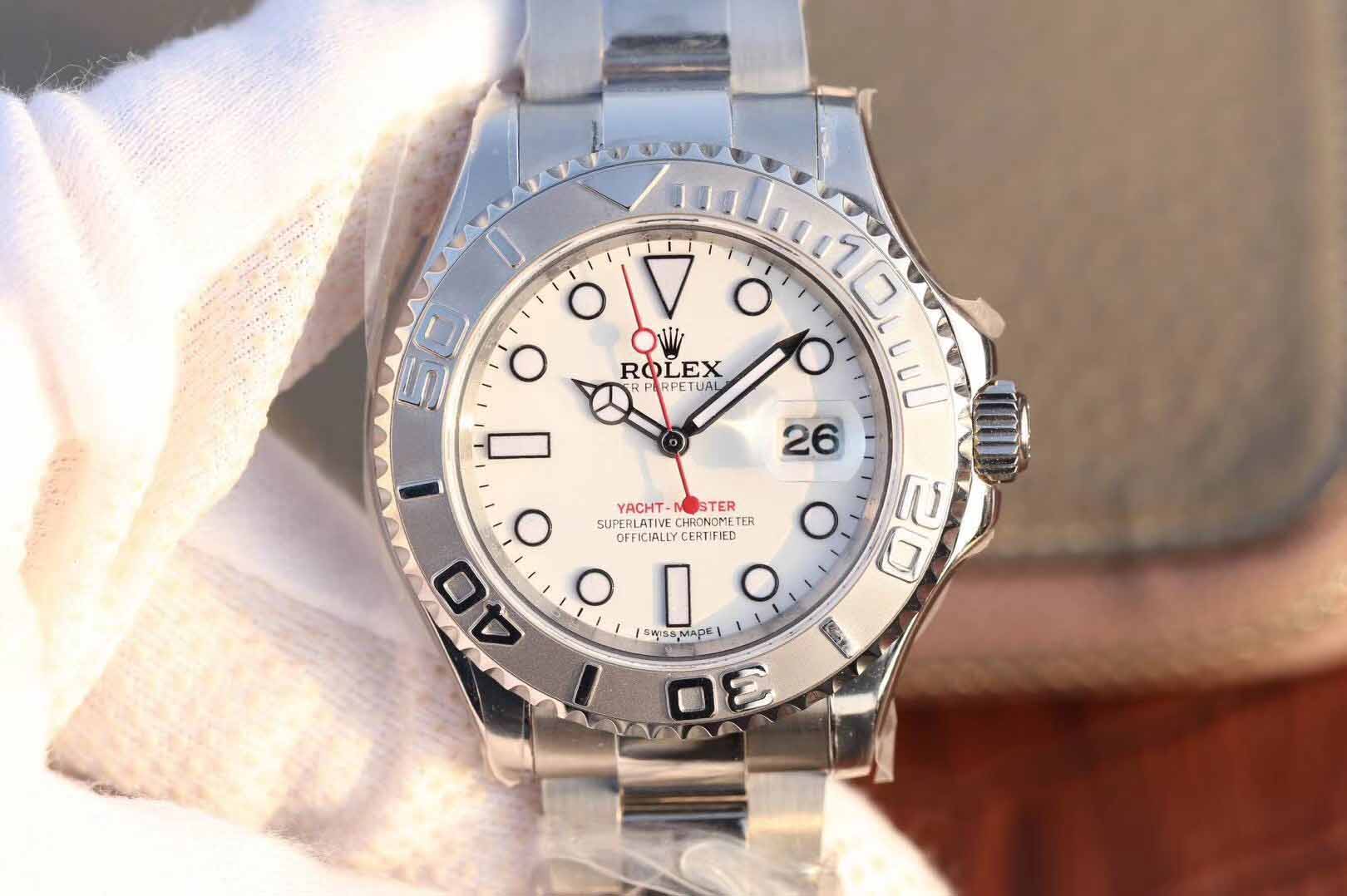 Rolex Steel And Platinum Rolesium Yacht-Master 40 Watch 