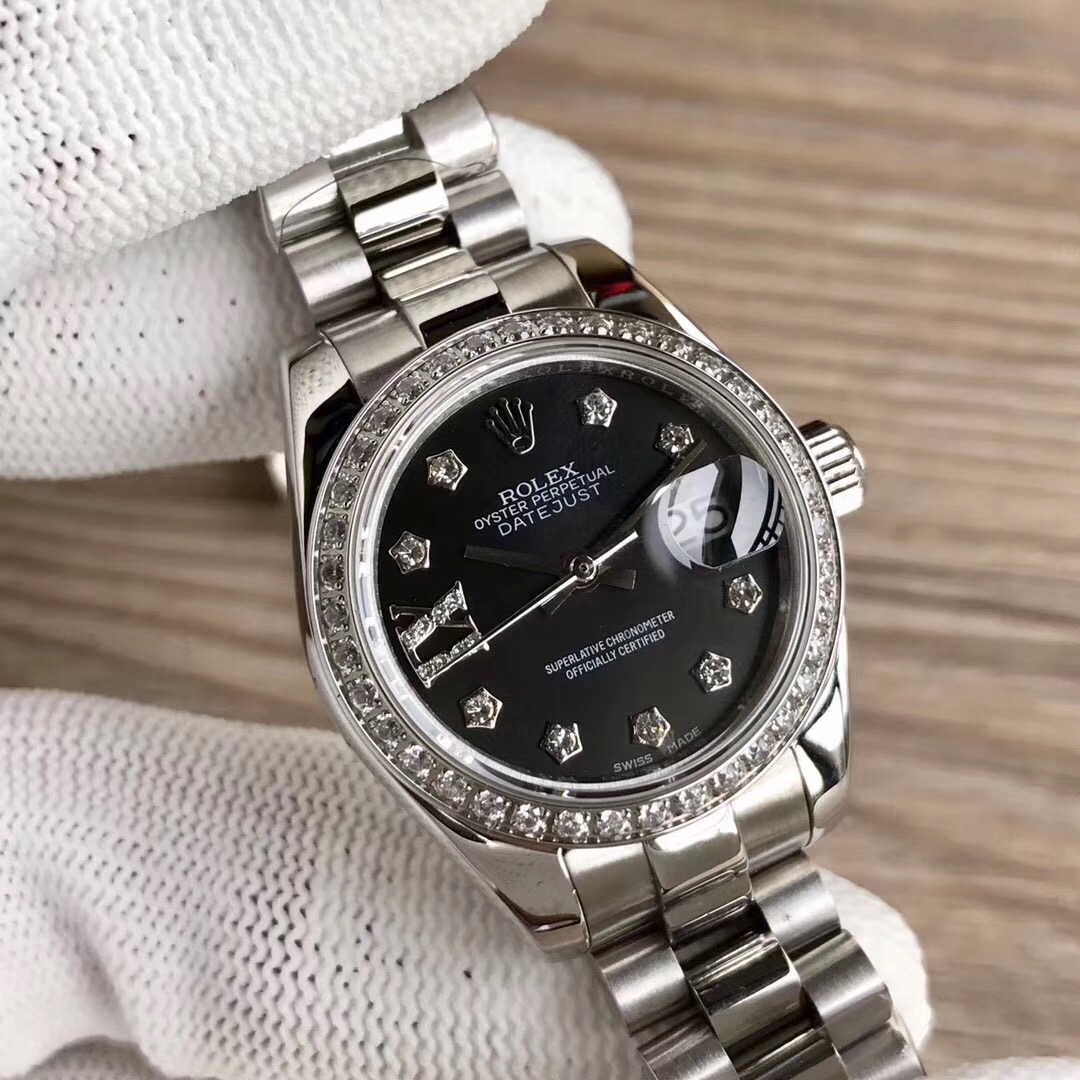 Rolex Lady-Datejust Diamond Set Black Dail