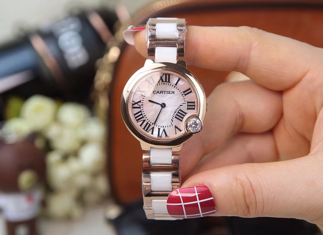 Cartier Diamond Set Mother-Of-Pearl Dial Women Watch