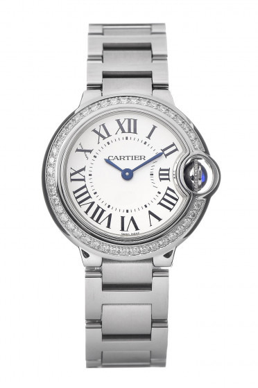 Cartier Stainless Steel Diamond 33Mm Ballon Bleu De Cartier W4Bb0016