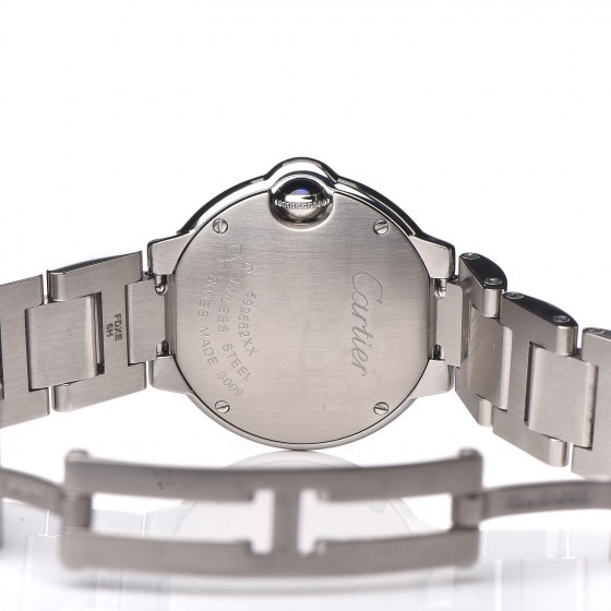 Cartier Stainless Steel Diamond 33Mm Ballon Bleu De Cartier W4Bb0016