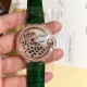 Cartier Large Ballon Bleu Aftermarket Diamond Watch Leather Strap