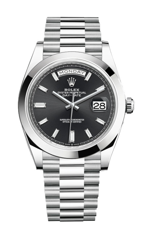 ROLEX DAY-DATE 40 PLATINUM BLACK DIAL 228206