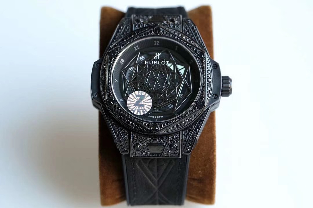 Hublot Big Bang Sang Bleu All Black Pave 45Mm