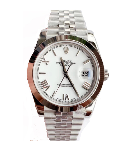 Rolex Datejust Stainless Steel White Roman Dial & Smooth Domed Bezel Jubilee Bracelet 116200