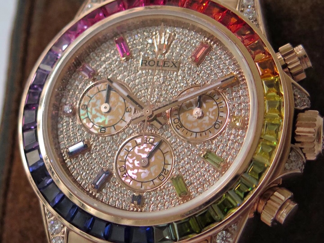 Rolex Cosmograph Daytona Rainbow Bezel Diamond Pave