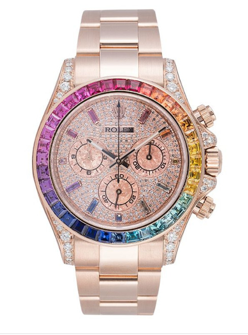 Rolex Cosmograph Daytona Rainbow Bezel Diamond Pave