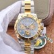 Rolex Cosmograph Daytona  Black Mother Of Pearl Diamond Face Steel & Gold 116523